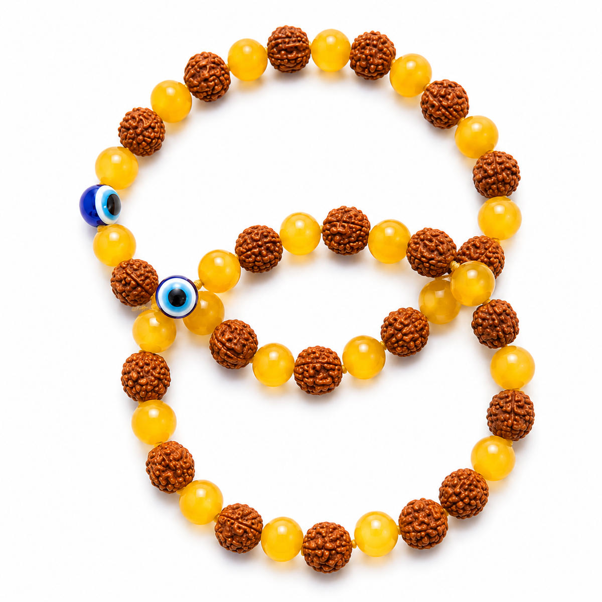 Rudraksha Citrine Crystal bracelets (Pack of 2)