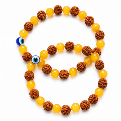 Rudraksha Citrine Crystal bracelets (Pack of 2)