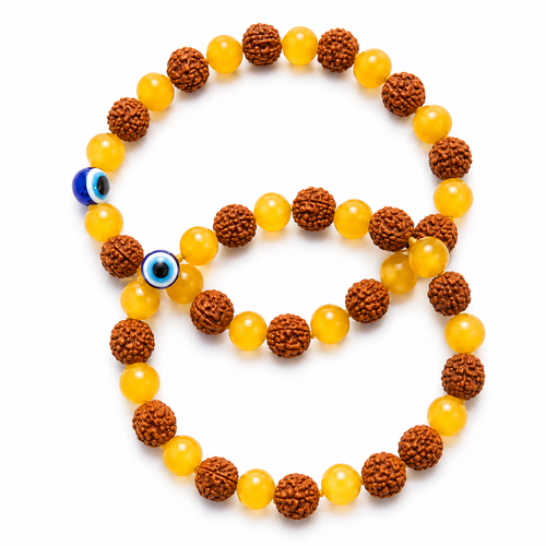 Rudraksha Citrine Crystal bracelets (Pack of 2)