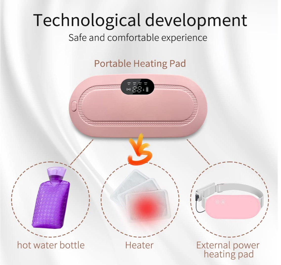 Portable Cordless Heating Pad for Menstrual Cramps Relief, for Stomach